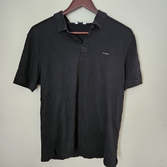 Calvin Klein Other - Calvin Klein Mens Black Polo Shirt Short Sleeve Liquid Cotton Medium Classic